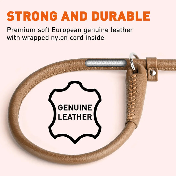 Soft Leather Round Slip Lead Dogline