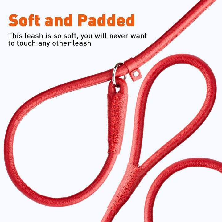 Soft Leather Round Slip Lead Dogline