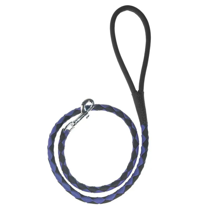 Soft Leather Dual-Color Braided Round Lead Dogline